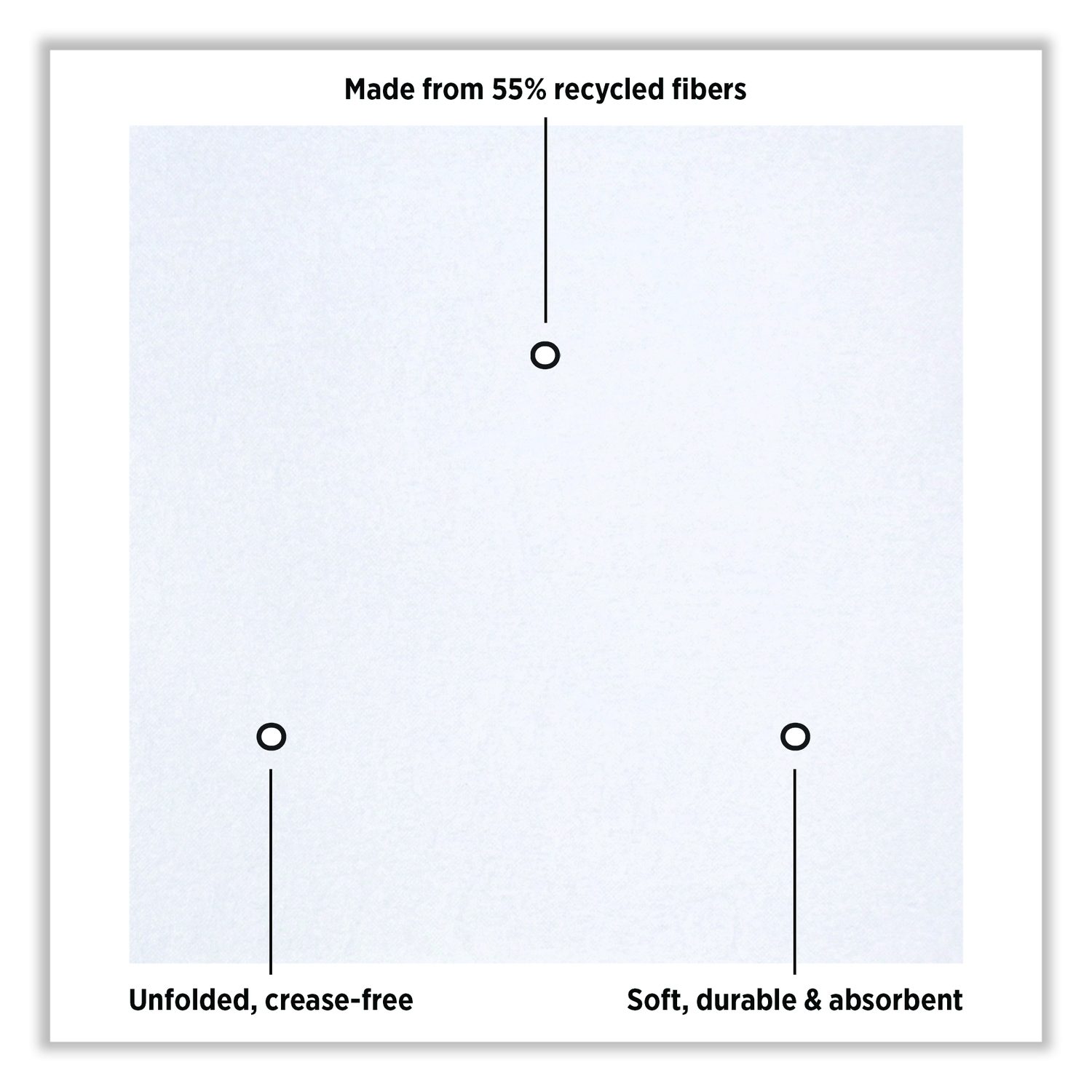 Hoffmaster® Linen-Like Natural Flat Pack Napkin, 16 x 16, White, 1,200/Carton
