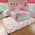 thumbnail image 4 of Geometric Area Rug for Living Room 5x8, Fluffy Pink and Grey Rug, Shaggy Floor Rugs for Girls Bedroom Home Decor Aesthetic, Ultra Soft Plush Fuzzy Carpet for Kids Nursery Teen Playroom Dorm, 4 of 16