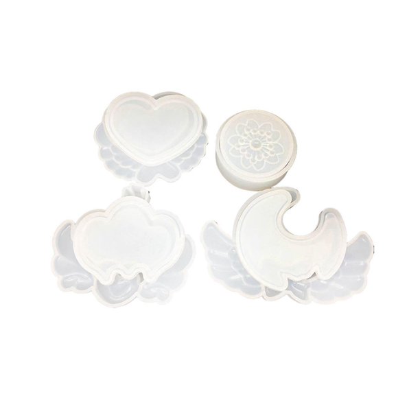 4pcs Resin Molds, Diy Silicone Crystal Dropper Storage Box Mold For