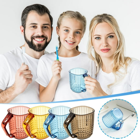 Gobelet à Brosse à Dents et Rince-Bouche Transparent de Haute Qualité / Design Imitation Cristal / Décoration Élégante pour Salle de Bain, Maison, Hôtel Ou Dortoir / Lot de 1