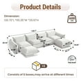 thumbnail image 2 of The Magic Home Convertible Modular L-Shaped Chenille Sectional Sofa Sofas, Beige, 2 of 12
