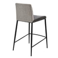 thumbnail image 4 of Set of Two Gray Faux Leather and Fabric Counter Stools, 4 of 5