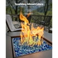 thumbnail image 2 of KFFKFF Fire Glass, 10 LBS / 4.5 KG Fireplace Rocks, 1/2-Inch / 12.7 mm Reflective Firepit Glass Rock, High Luster & Smokeless Stone Landscaping for Fire Pit Table, Cobalt Blue + Aqua Blue + Clear, 2 of 9