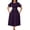 Purple, variant on Women's Puff Sleeve A-Line Midi Dress with Waist-Cinching Belt - Flared Dress Suitable for Daily Wear, Formal Events, and Smart Casual Occasions