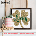 thumbnail image 6 of 2D Flat, 1pc Acrylic Decorative Plate 8x8inch Glitter Shamrock Clover Lucky Sign St Patrick's Day Door Wall Decor for Home Office Living Room., 6 of 9