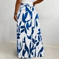 thumbnail image 5 of Cmfcve Women's Plus Size Summer Wide Leg Palazzo Pants High Waisted Flowy Casual Lounge Boho Beach Trousers, 5 of 6
