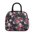 thumbnail image 2 of Lunch Bag Lunch Box for Women Reusable Insulated Lunch Cooler Bags,Large Capacity for Work Travel Picnic,Water-Resistant Pioneer Colorful Floral Lunch Tote Bag Gifts for Woman Mom Black, 2 of 6