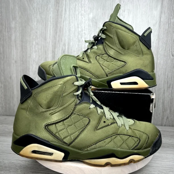 Ni - ke Ni - ke Air Jordan 6 Retro Pinnacle Flight Jacket Green Mens 9.5 AH4614-303 Sneaker