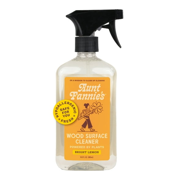 Aunt Fannie's All Purpose Wood Spray Cleaner, No-Wax Formula, Lemon, 16.9 oz