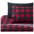 thumbnail image 2 of Ultra Soft Silky Deep Pocket Rich Printed Bedding Rayon from Bamboo All Season 6 Pieces Sheet Set with 4 Pillowcases, Red Black Plaid Pattern Double/Full Size, 2 of 8