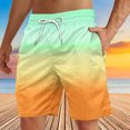 thumbnail image 3 of Tungbrin Men's Summer Shorts 2025 Trendy Gradient Color Quick Dry Beach Shorts Big and Talls Drawstring Swim Trunks, 3 of 5