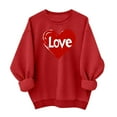 thumbnail image 2 of Xdegoge Oversized Sweatshirt for Women Valentine's Day Heart Printed Long Sleeve Crew Neck Casual Hoodless Sweatshirt Fashion Dressy Tops Holiday Shirts, 2 of 5