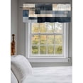 thumbnail image 3 of Abstract Geometric Curtain Valances for Windows, Blue Beige Gradient Oil Painting Art Kitchen Valance Window Treatment, Light Filtering Block Curtains for Bathroom/Bedroom/Living Room 60'' x 18'', 3 of 9