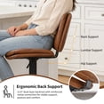 thumbnail image 6 of FIRAVOE Bar Stools with Back Sets of 2 (Double-Layer Upholstered) Adjustable Swivel Counter Height Bar Stools, Modern PU Leather Bar Chair for Kitchen Island, Brown, 6 of 10