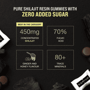 Kapiva Pure Himalayan Shilajit Gummies – 500 mg | 60 Gummies | 30 Days Supply | Up to 70% Fulvic Acid | With 80+ Minerals for Daily Vitality & Wellness | Ginger Honey Flavour