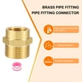 thumbnail image 4 of Uxcell 2Pcs Accesorio de Tubería de Latón, Adaptador de Niple Hexagonal de 1/2" NPT hembra x 3/4" G macho de 1/2" a 3/4", Dorado, 4 of 6
