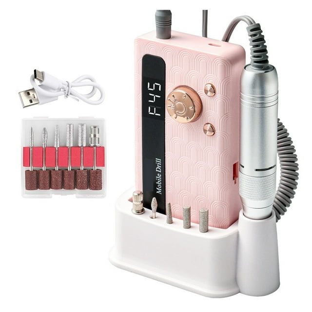 45000RPM Rechargeable Nail Drill Machine Professional Portable Electric Manicure File ,at Salon Home