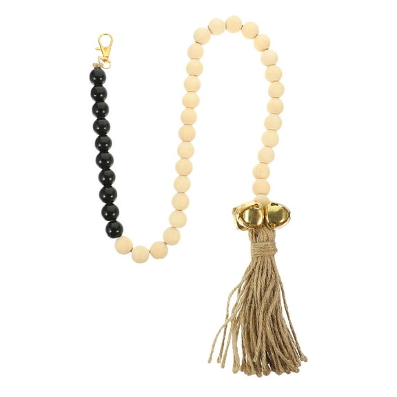 Jiyike Rustic Beading Dog Bell Wooden Bead Dog Door Bell for Potty Training Hanging Dog Doorbell to Ringing to Go Outside Pet Supply