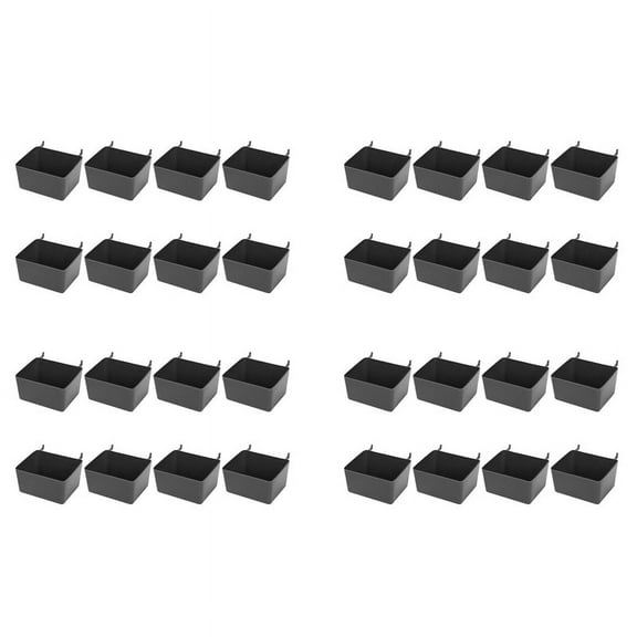 32 Pieces Pegboard Bins Kit Parts Storage Accessories Workbench for Organizing Hardware(Grey)