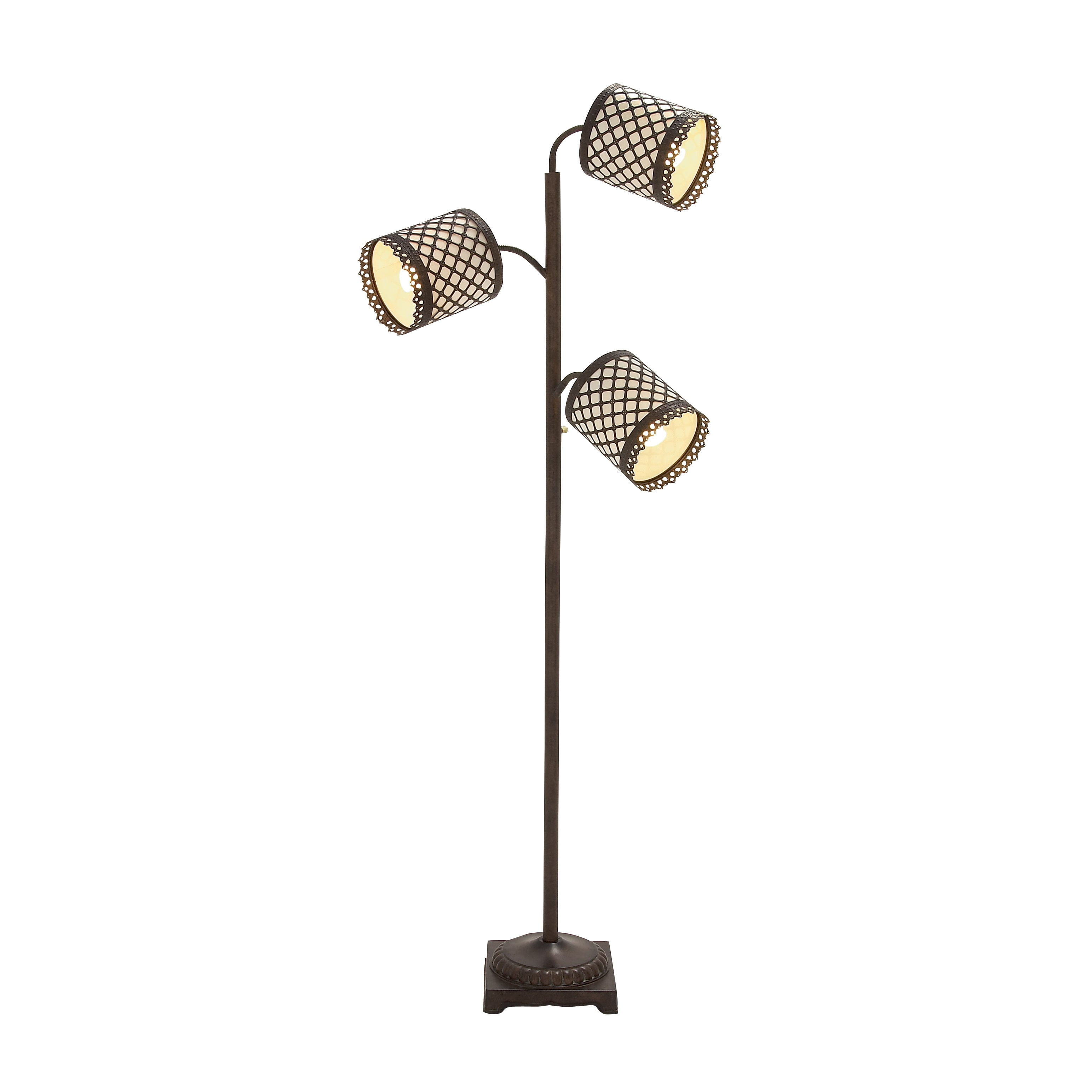 Uma Benzara 3 Arm Metal Floor Lamp Com