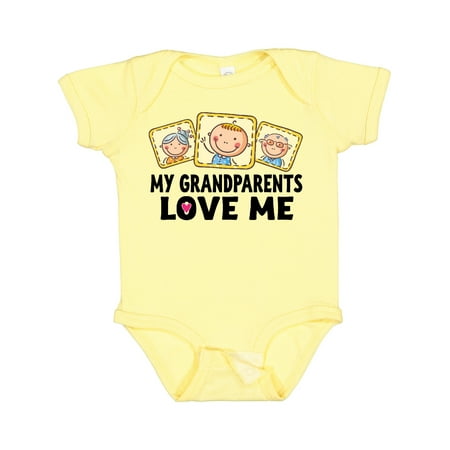 

Inktastic My Grandparents Love Me Boys or Girls Baby Bodysuit