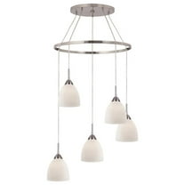 Woodbridge Lighting Hampton Ridge 5-light Glass Pendant Chandelier in Nickel
