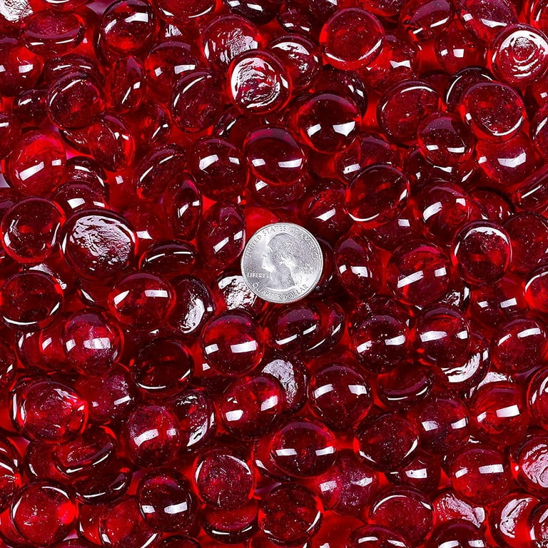 Galashield Red Flat Glass Marbles for Vases Glass Gems Beads