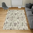thumbnail image 2 of Floral Turkish Area Rug, Vintage Garden Plants Herbs Flowers Botanical Classic Design Illustration, Soft Carpet for Living Room Decor with Distressed Look, 4' X 5.7', Taupe Grey, by Ambesonne, 2 of 4