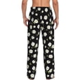 thumbnail image 3 of Uemuo Daisies Flowers Pattern Men's Wide Leg Palazzo Lounge Pants with Pockets Light Weight Loose Comfy Casual Pajama Pants-Large, 3 of 9