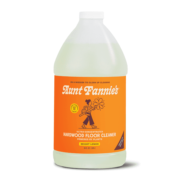 Aunt Fannie's Ultra Concentrated Hardwood Floor Cleaner, Vinegar-Free Plant Based Hardwood Floor Cleaner for Mopping, Bright Lemon Scent, 64 oz. (Pack of 1)