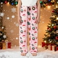 thumbnail image 2 of Tisuna Christmas Pants For Little Boys Girls Cartoon Print Elastic Waist Straight Leg Loungewear Soft Cute Kids Christmas Santa Clothes Pants Pink Size 3-4 Years, 2 of 4