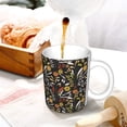 thumbnail image 3 of Yiaed Daisies Flowers Print Ceramics Coffee,Large Handle Design,Extra Large Tea and Coffee Cup for Office and Home Mugs, 3 of 6