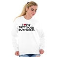 thumbnail image 5 of Love My Tattooed Boyfriend Romantic Women Crewneck Sweatshirt Brisco Brands X, 5 of 6