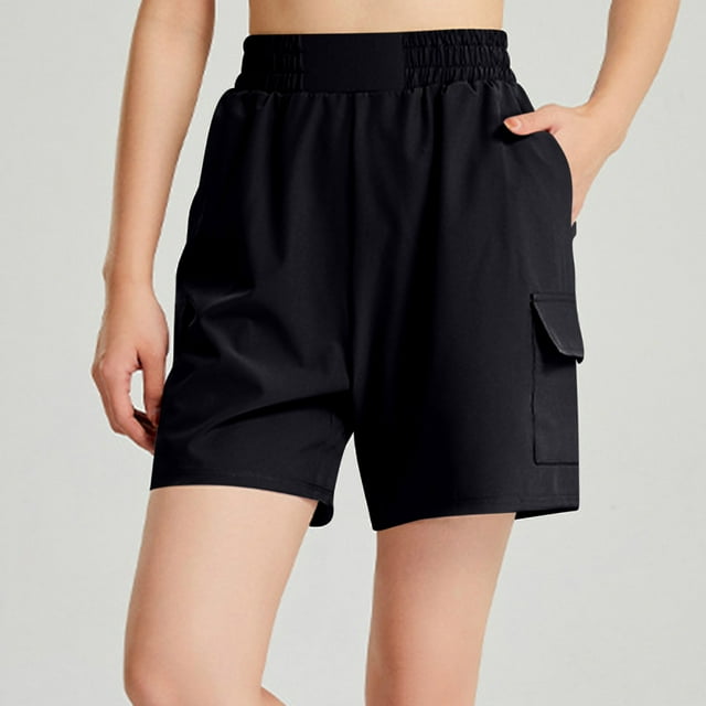 Styesk Shorts pour Femmes Femmes Été Mode Uni Décontracté Taille Élastique Demi-Short