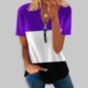 thumbnail image 2 of Blusa informal con cuello en V y manga corta con estampado de verano para mujer con estilo OAVQHLG3B Store  lin121212, 2 of 5