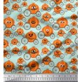 thumbnail image 1 of Soimoi Green Rayon Fabric Pumpkin Cart Nursery Themes Print Sewing Fabric Yard 56 Inch Wide, 1 of 3