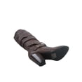 thumbnail image 3 of Safety-52 Women's Buckle Side Zipper Chunky Heel Mid Calf K Boots Shoes ( Brown, 8.5), 3 of 3