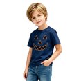 thumbnail image 3 of WOYY Halloween Graphic Tee for Boys Short Sleeve Crew Neck T-Shirt Kids Soft Top, Navy, 3 of 4
