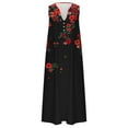 thumbnail image 5 of Enjoytime Summer Dresses for Women Boho Floral Printed Sleevless Summer Dress Button Loose Comfy Seaside Streetwear Women Midi Dresses, 5 of 5