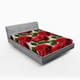 thumbnail image 2 of Ambesonne Rose Fitted Sheet, Romantic Art of English Garden, California King, Dark Pink Emerald Dust, 2 of 5