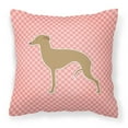 thumbnail image 2 of Carolines Treasures BB3614PW1818 Italian Greyhound Checkerboard Pink Fabric Decorative Pillow, 2 of 5