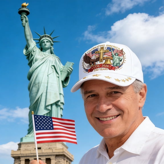 Eagle & Liberty & Cross, United States 250th Anniversary Hat,1776-2026 United States Eagle Patriotic Year Cap, Adjustable Patriotic Hats 250 American Hat for Men Women