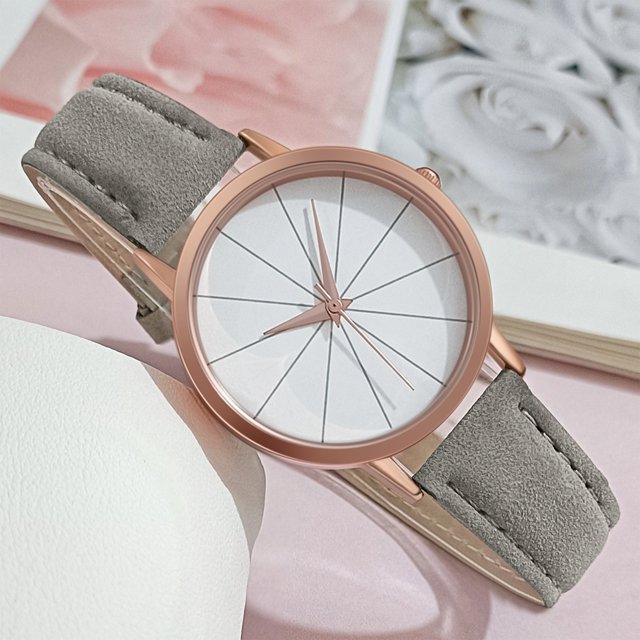 Sfonq Summer Clearance Mothers Day Gift for Grilfriend Womens Watches ,Women's Watch Quartz Dial Digital Watch Frosted Leather Strap Ladies And Girls' Watch,Gray Buy 2 Save 10%