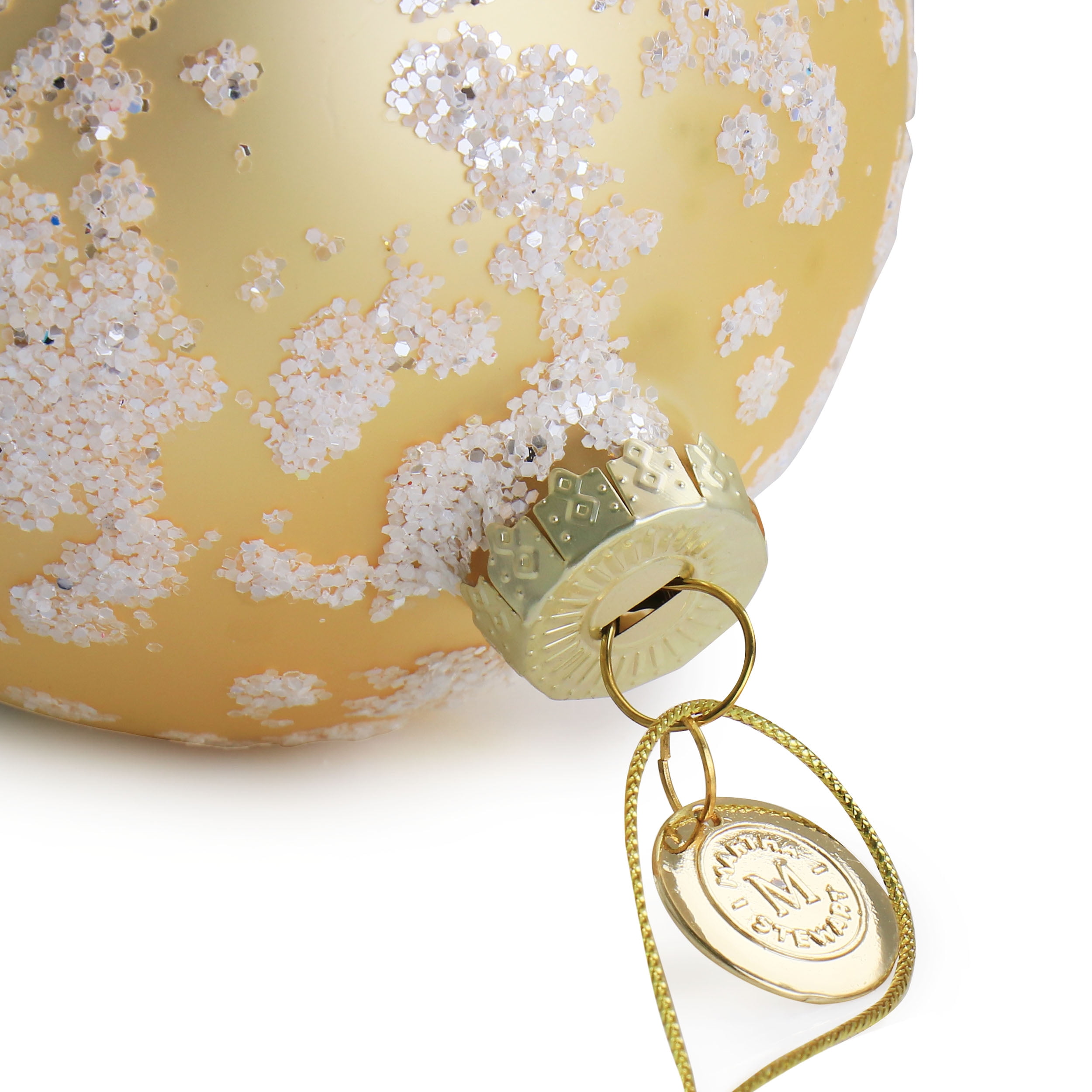 Martha Stewart Holiday Ball Ornament 4 Piece Set in Gold