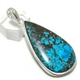 thumbnail image 2 of Natural Tibetan Turquoise Handmade 925 Sterling Silver Pendant 2.44", 2 of 2