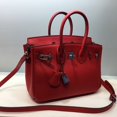 thumbnail image 1 of Patrón de Litchi primera capa de piel de vaca 25 cm/30 cm hebilla plateada bolso de platino bolso de cuero genuino para mujer, 1 of 5