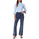 thumbnail image 2 of Suéter de punto delgado con cuello de tortuga y mangas acampanadas 3/4 para mujer Inspire Chic, color azul claro, talla L, 2 of 5
