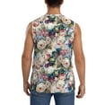 thumbnail image 4 of Lsque Rose Flowers Print Men's Cotton Blend Sleeveless Muscle Shirts (S-3XL)- Moisture Wicking, Odor Protection, UPF 30+,, 4 of 8