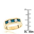 thumbnail image 3 of Five Stone White Blue Natural 1 Ctw Diamonds Ring 14K Mens Jewelry (Yellow Gold Size 12), 3 of 3