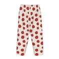 thumbnail image 3 of Lsque Abstract Red Polka Dot Print Women's Pajama Pants, Lounge Pant - Comfortable Home Wear,Elastic Waistband, Stylish Design-Large, 3 of 9